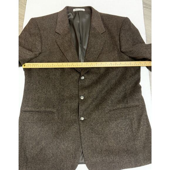 Tom Tailor Men's Sport Coat Jacket Size 44L Cashmere Blend Dark Brown - Picture 5 of 11